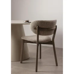 New WOOOD Udar eetkamerstoel met houten frame Donkerbruin