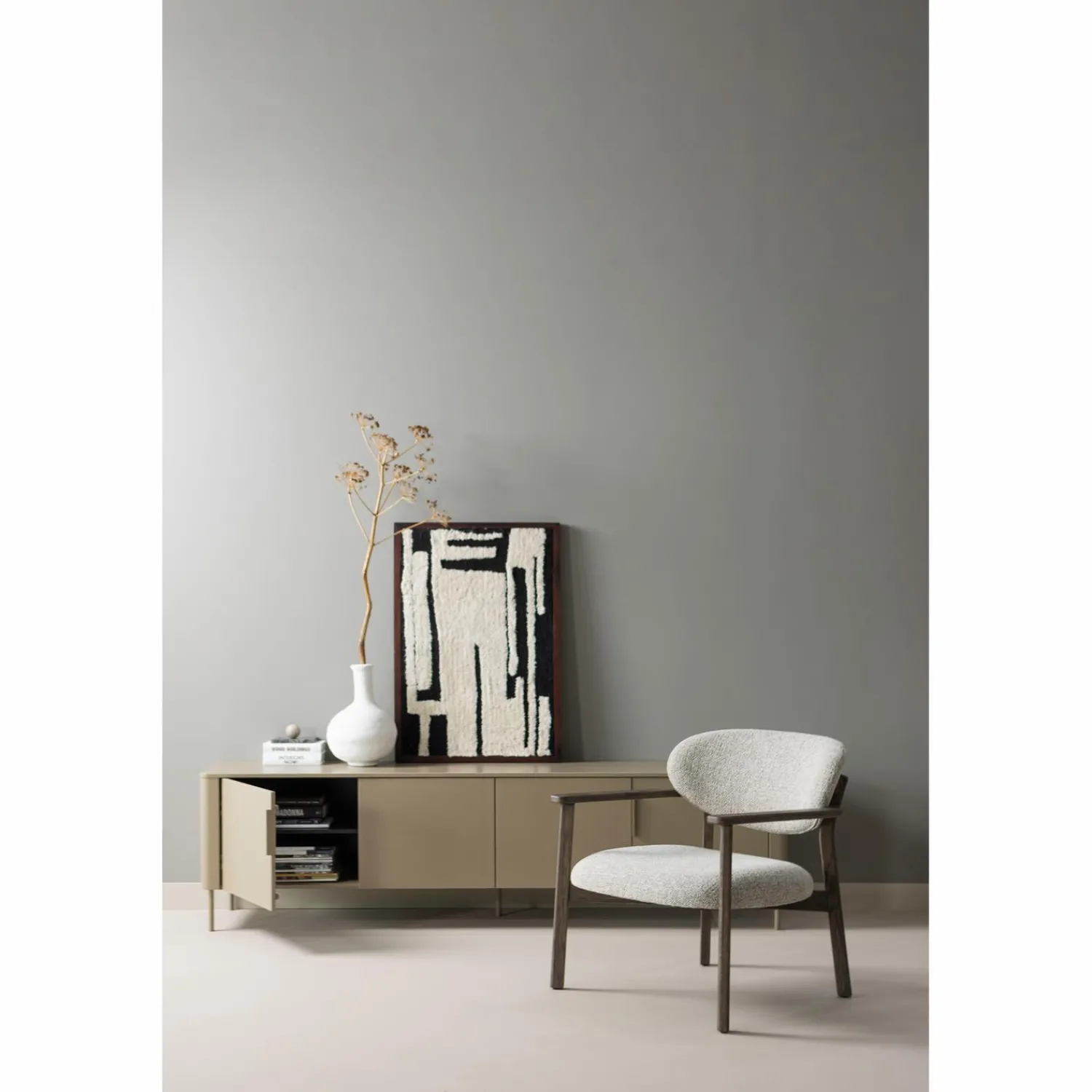 Hot WOOOD Udar fauteuil met houten frame donker Bruin