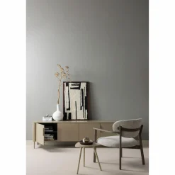 Hot WOOOD Udar fauteuil met houten frame donker Bruin