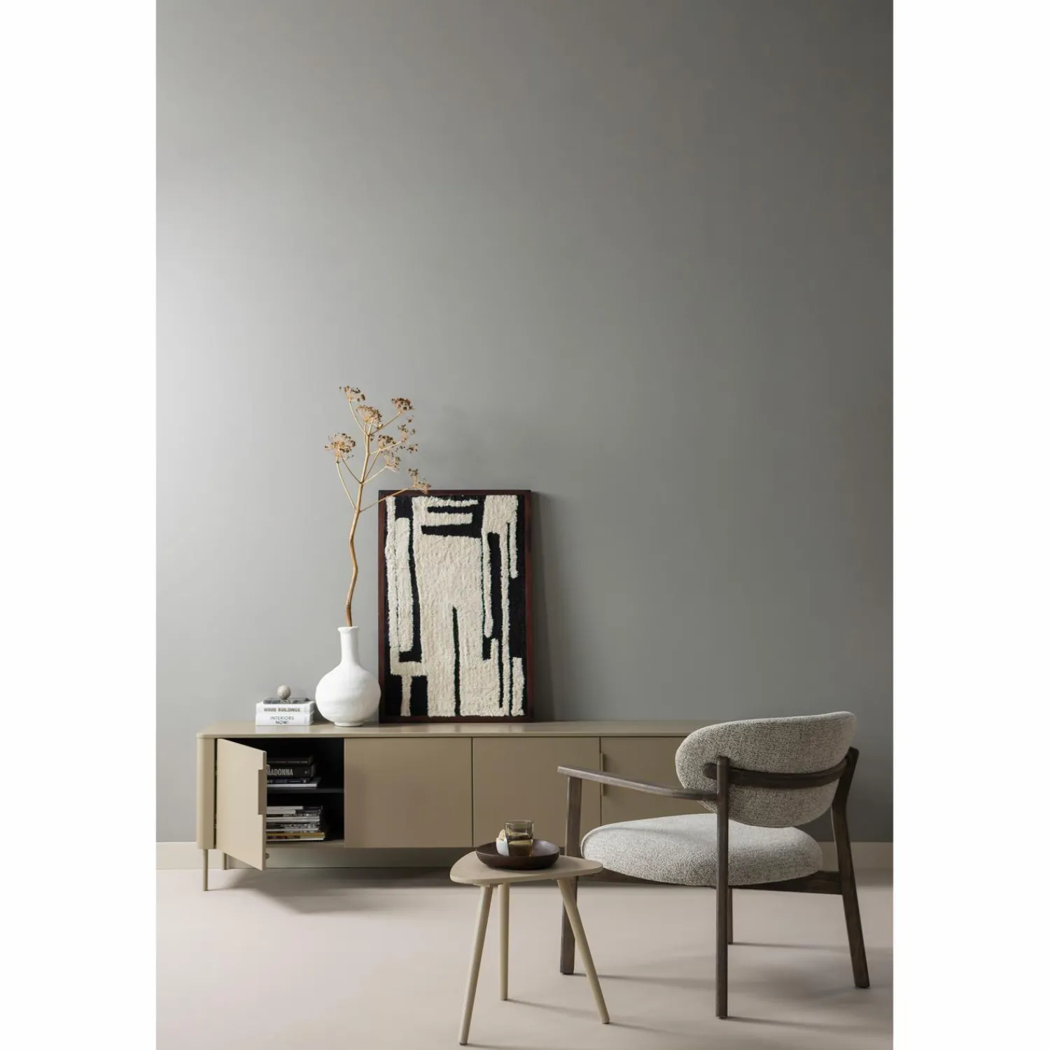 Hot WOOOD Udar fauteuil met houten frame donker Bruin