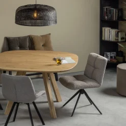 Clearance WOOOD Vinny draaistoel bouclé zand