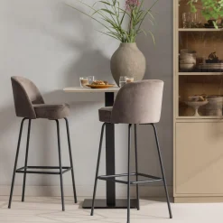 New WOOOD Vogue barstoel 80 cm bouclé Nougat