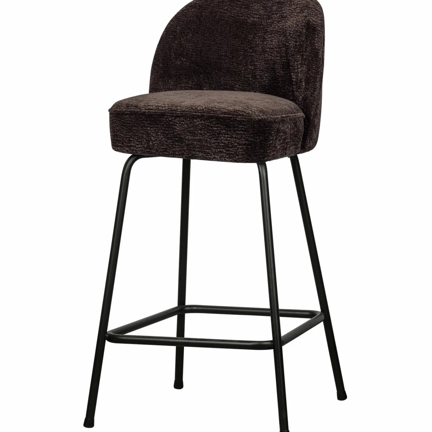 New WOOOD Vogue barstoel 65 cm 3D chenille Donkerbruin