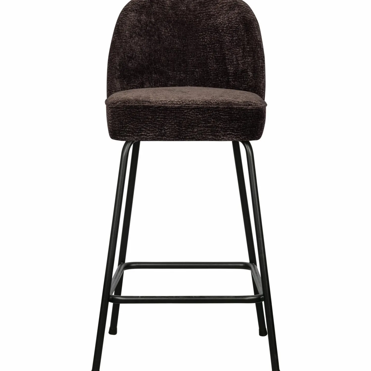 New WOOOD Vogue barstoel 65 cm 3D chenille Donkerbruin