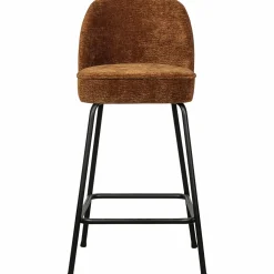 Hot WOOOD Vogue barstoel 65 cm 3D chenille Middenbruin