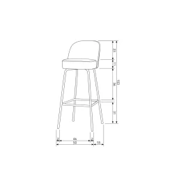 WOOOD Vogue barstoel 80 cm leer Zwart