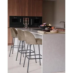 Clearance WOOOD Vogue barstoel 80 cm velvet Khaki