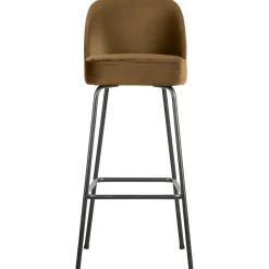 Best WOOOD Vogue barstoel 80 cm velvet Honinggeel