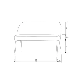 Best WOOOD Vogue eetbank velvet Roest