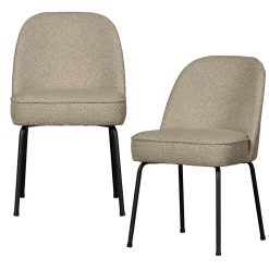 WOOOD Vogue eetkamerstoel bouclé Beige