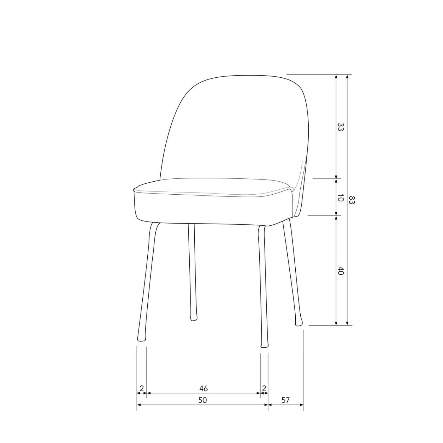 WOOOD Vogue eetkamerstoel bouclé Nougat