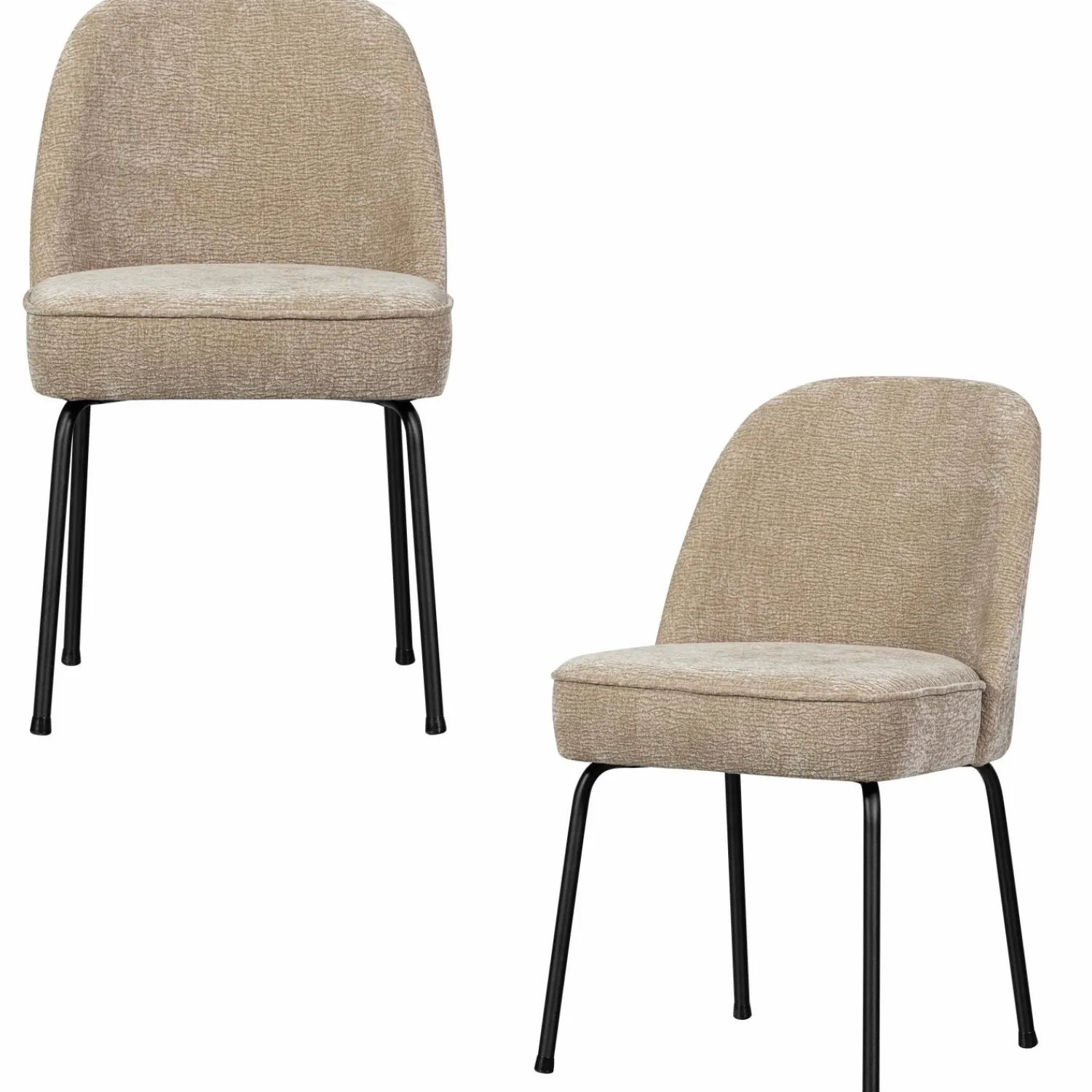 New WOOOD Vogue eetkamerstoel 3D chenille Zand