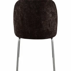 Sale WOOOD Vogue eetkamerstoel 3D chenille chrome poot Donkerbruin