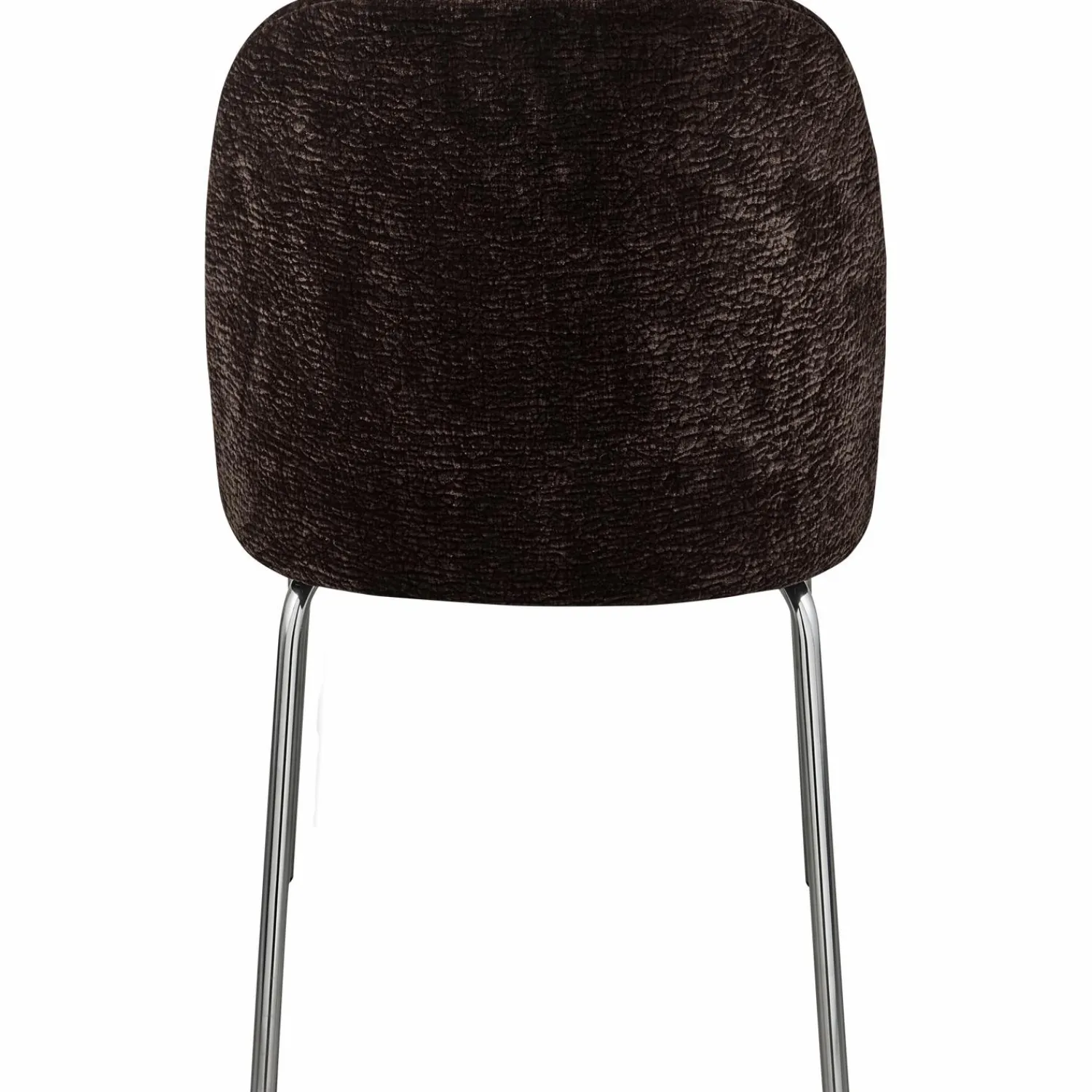 Sale WOOOD Vogue eetkamerstoel 3D chenille chrome poot Donkerbruin