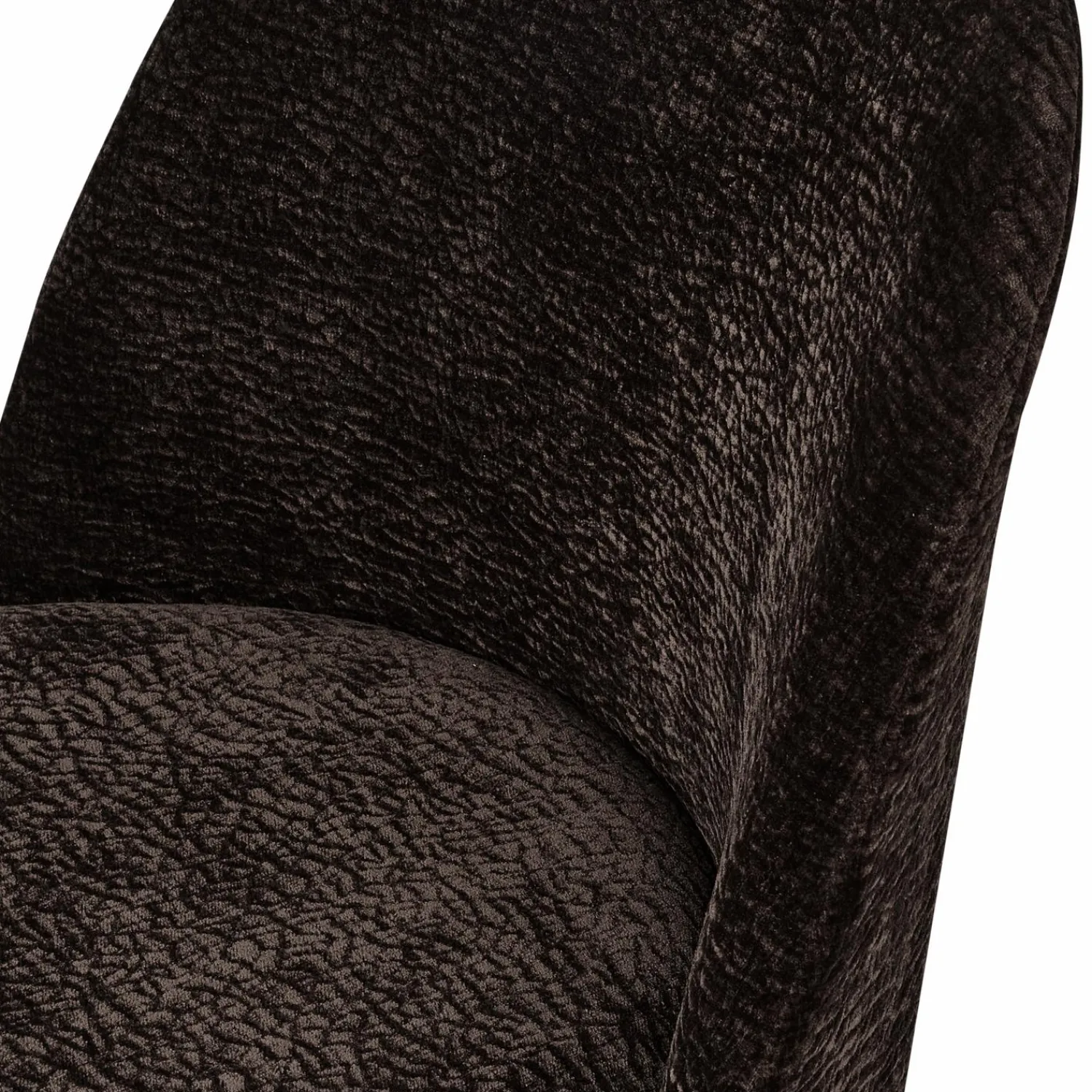 Sale WOOOD Vogue eetkamerstoel 3D chenille chrome poot Donkerbruin