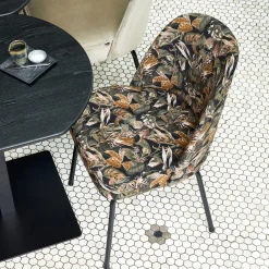 Outlet WOOOD Vogue eetkamerstoel velvet Bouquet zwart