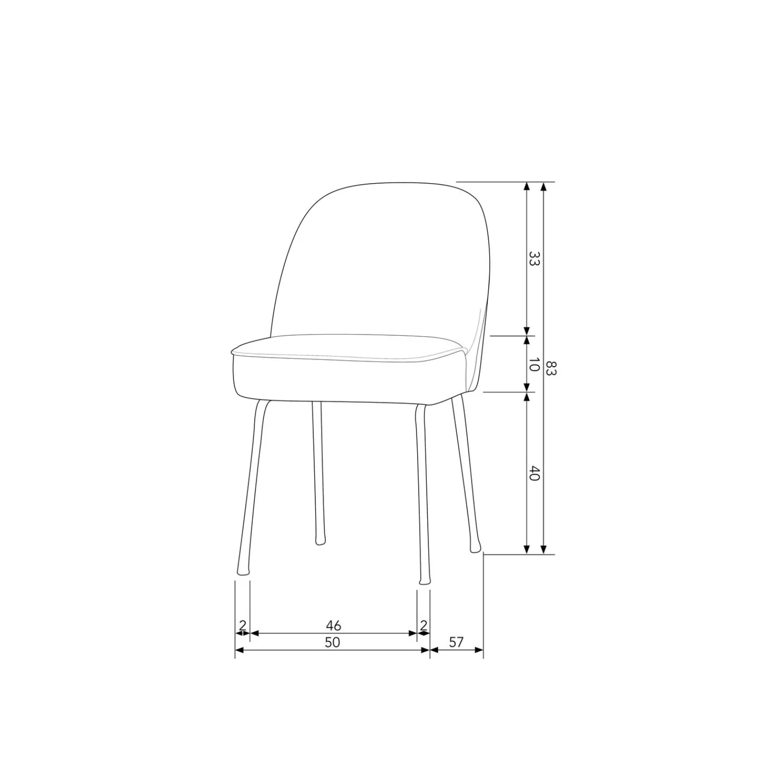 Hot WOOOD Vogue eetkamerstoel velvet Honinggeel