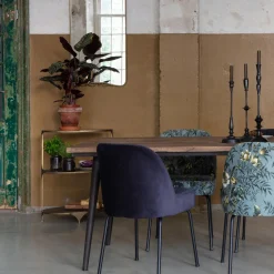 Clearance WOOOD Vogue eetkamerstoel velvet Poppy grijs