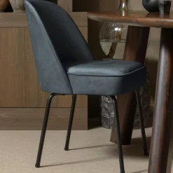 Discount WOOOD Vogue eetkamerstoel velvet groen Blauw