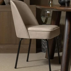 Online WOOOD Vogue eetkamerstoel velvet Khaki