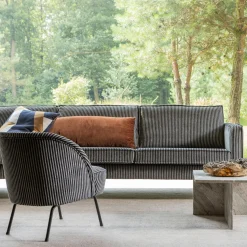 Hot WOOOD Vogue fauteuil streep Zwart/grijs