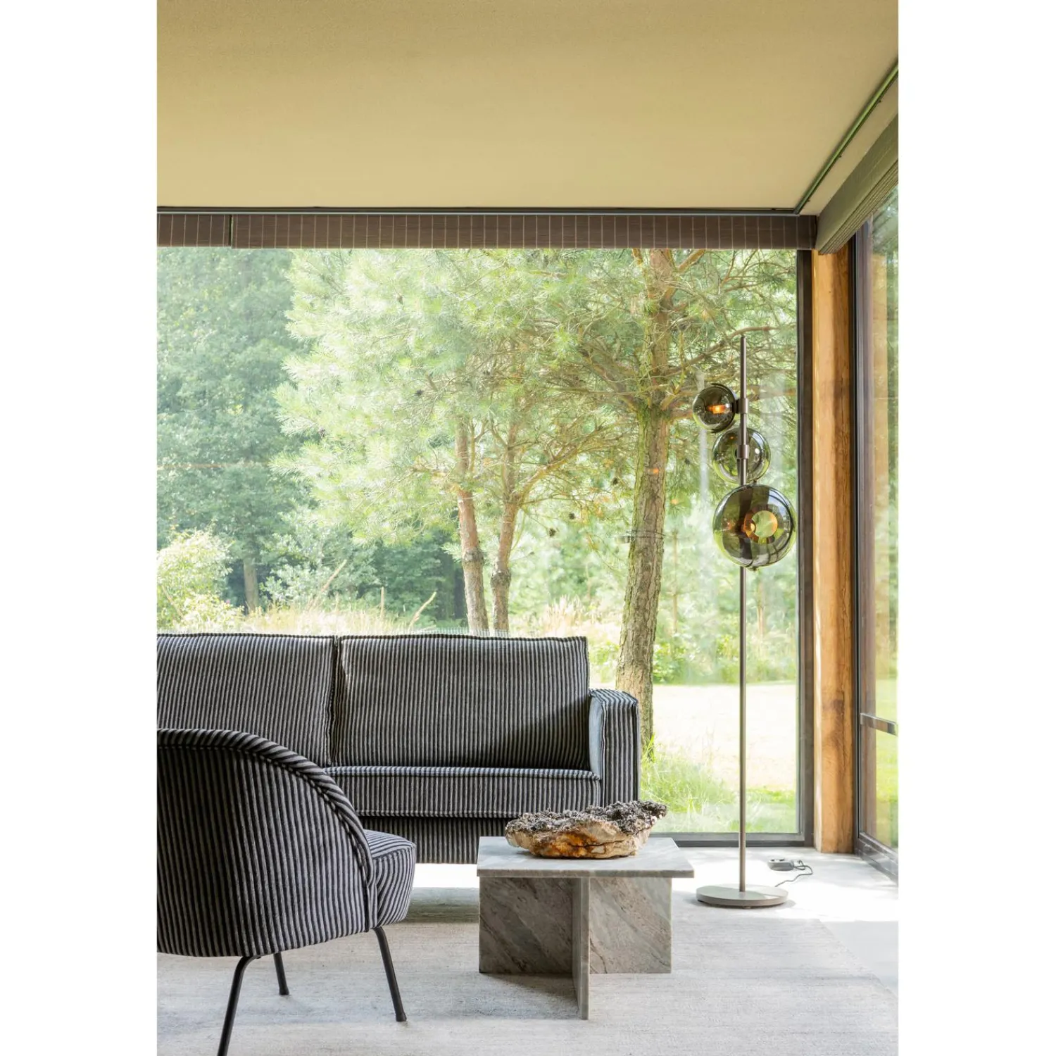 Hot WOOOD Vogue fauteuil streep Zwart/grijs