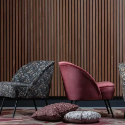 Best WOOOD Vogue fauteuil velvet Bouquet zwart