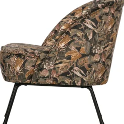 Best WOOOD Vogue fauteuil velvet Bouquet zwart