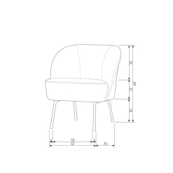 Best WOOOD Vogue fauteuil velvet Bouquet zwart