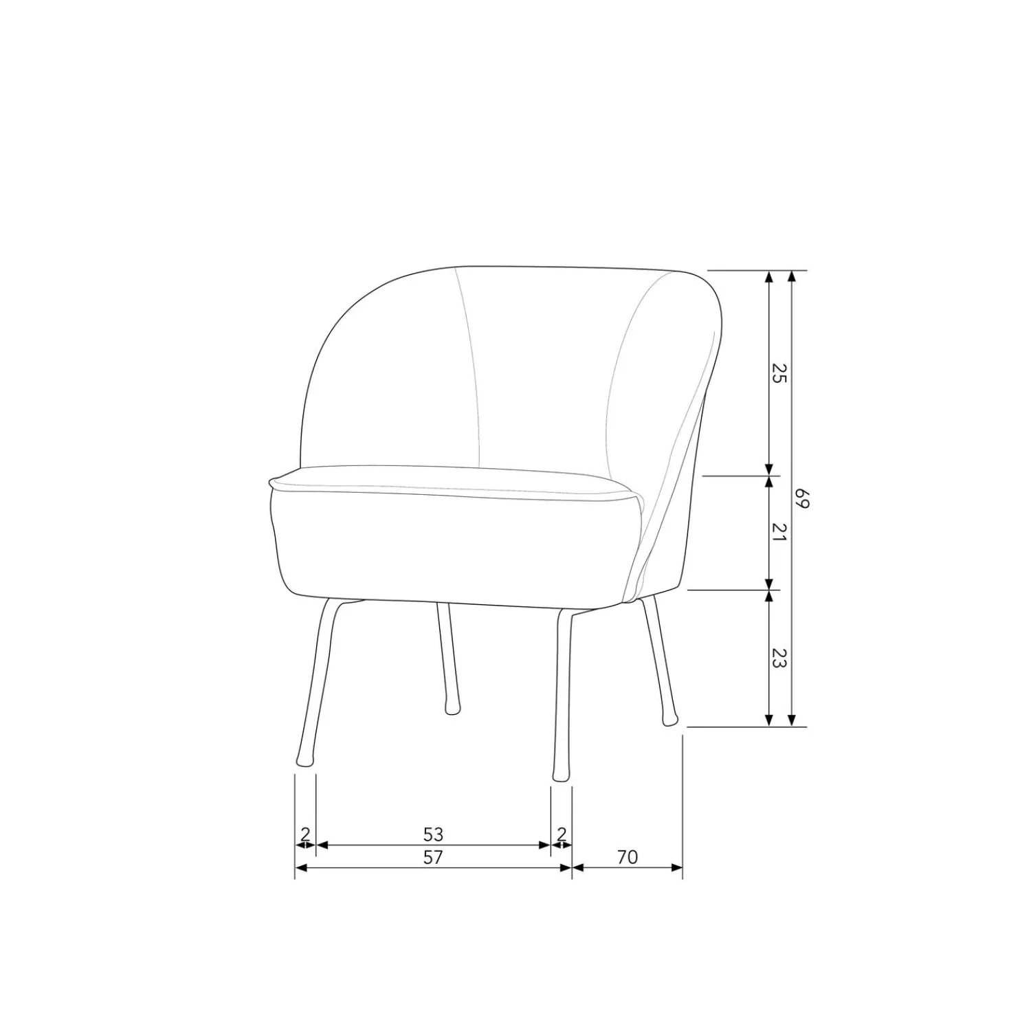 Hot WOOOD Vogue fauteuil velvet Khaki