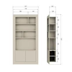 Clearance WOOOD Wallcover wandkast 117 cm grenen dust