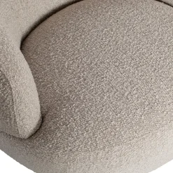 Best WOOOD Woolly draaifauteuil bouclé gemeleerd Naturel