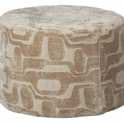 Clearance WOOOD Yago poef viscose dessin naturel 43xø60 cm