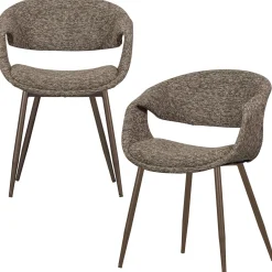 Clearance WOOOD Yossi eetkamerstoel met metalen poot koper Bruin