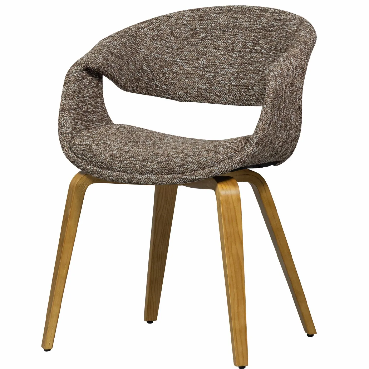 Discount WOOOD Yossi eetkamerstoel met houten poot bruin naturel Bruin/naturel