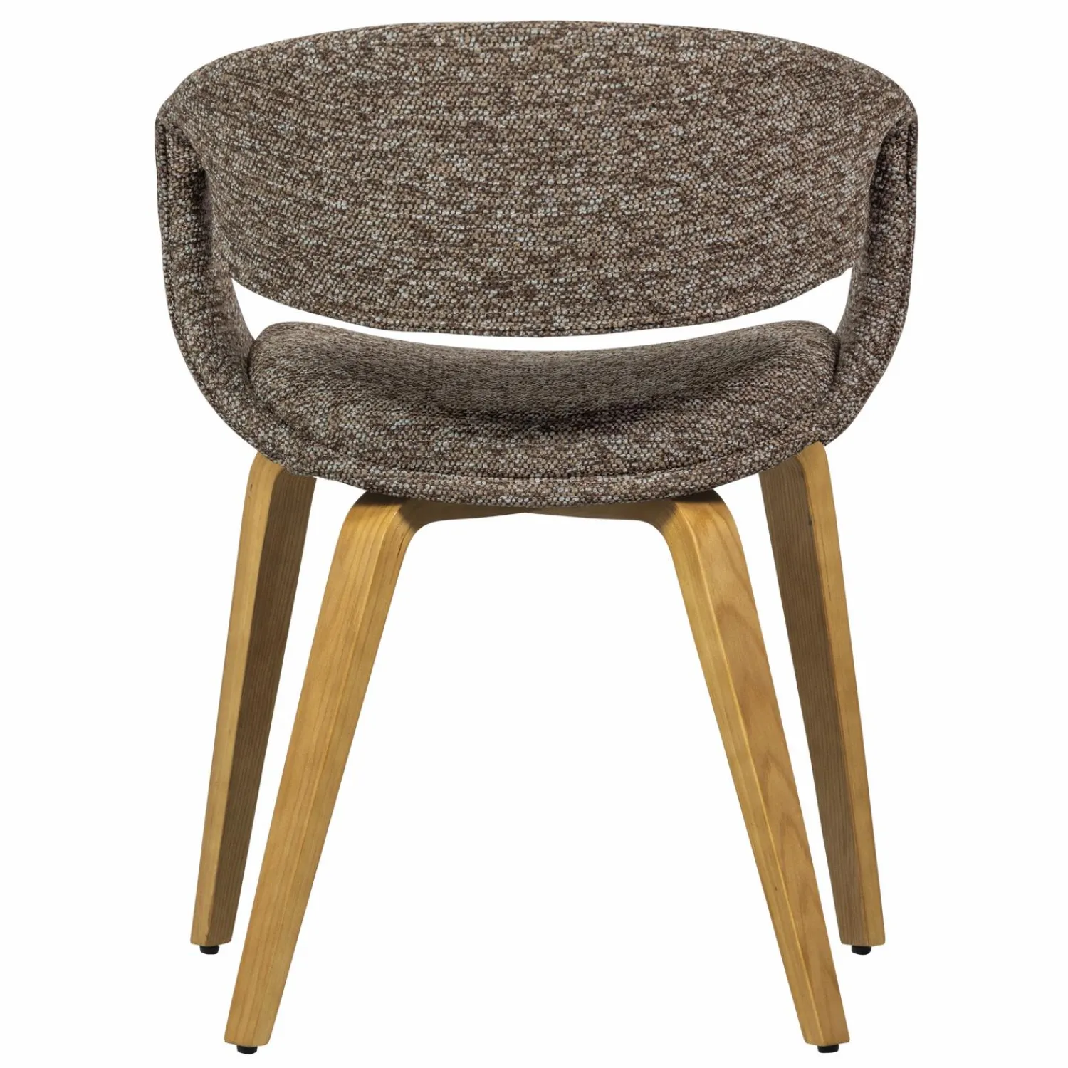 Discount WOOOD Yossi eetkamerstoel met houten poot bruin naturel Bruin/naturel