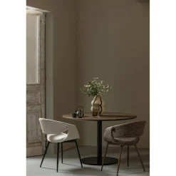 WOOOD Yossi eetkamerstoel naturel met metalen poot zwart Naturel/zwart