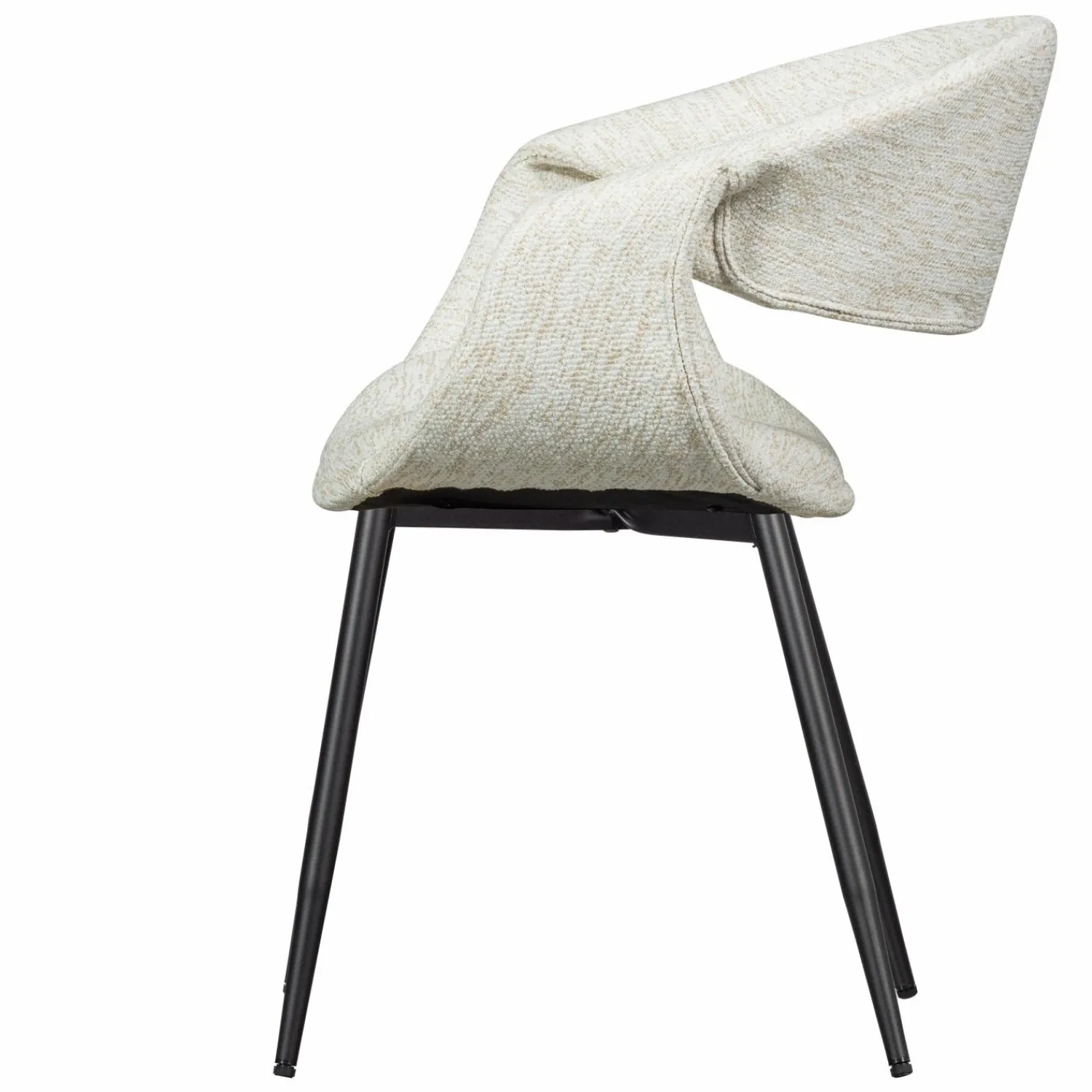 WOOOD Yossi eetkamerstoel naturel met metalen poot zwart Naturel/zwart