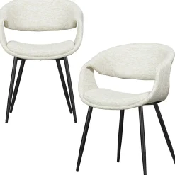 WOOOD Yossi eetkamerstoel naturel met metalen poot zwart Naturel/zwart