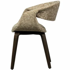 WOOOD Yossi eetkamerstoel met houten poot donkerbruin Zand