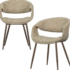 Hot WOOOD Yossi eetkamerstoel met metalen poot koper Zand