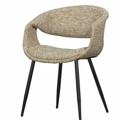 New WOOOD Yossi eetkamerstoel met metalen poot zwart Zand