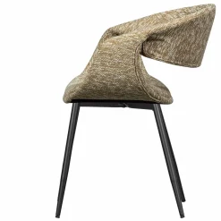 New WOOOD Yossi eetkamerstoel met metalen poot zwart Zand