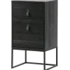 Sale WOOOD Zola nachtkastje met lade en deur geborsteld diepzwart