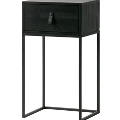 Hot WOOOD Zola nachtkastje met lade geborsteld diepzwart